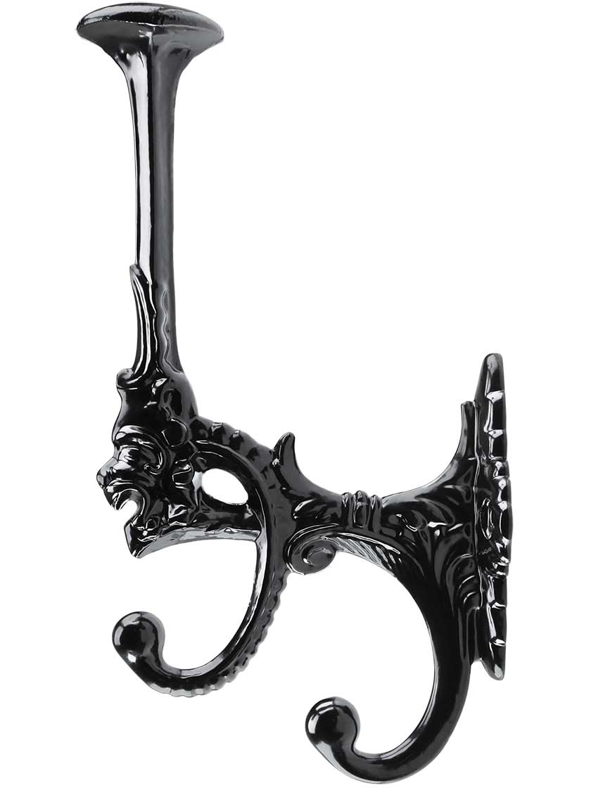 7 Decorative Cast-Iron Triple Hook with Black-Powder Coat. 7 Decorative Cast-Iron Triple Hook with Black-Powder Coat.